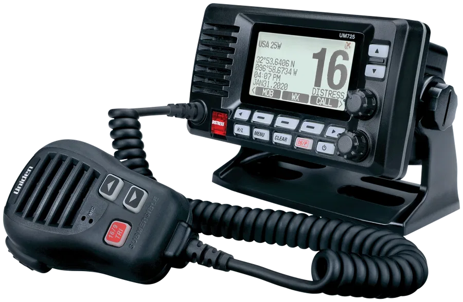 UM725 BK – UNIDEN AMERI VHF Radio, Fixed Mount United States/ Canadian/ International Channels 1/25 Watt 10 NOAA Weat...